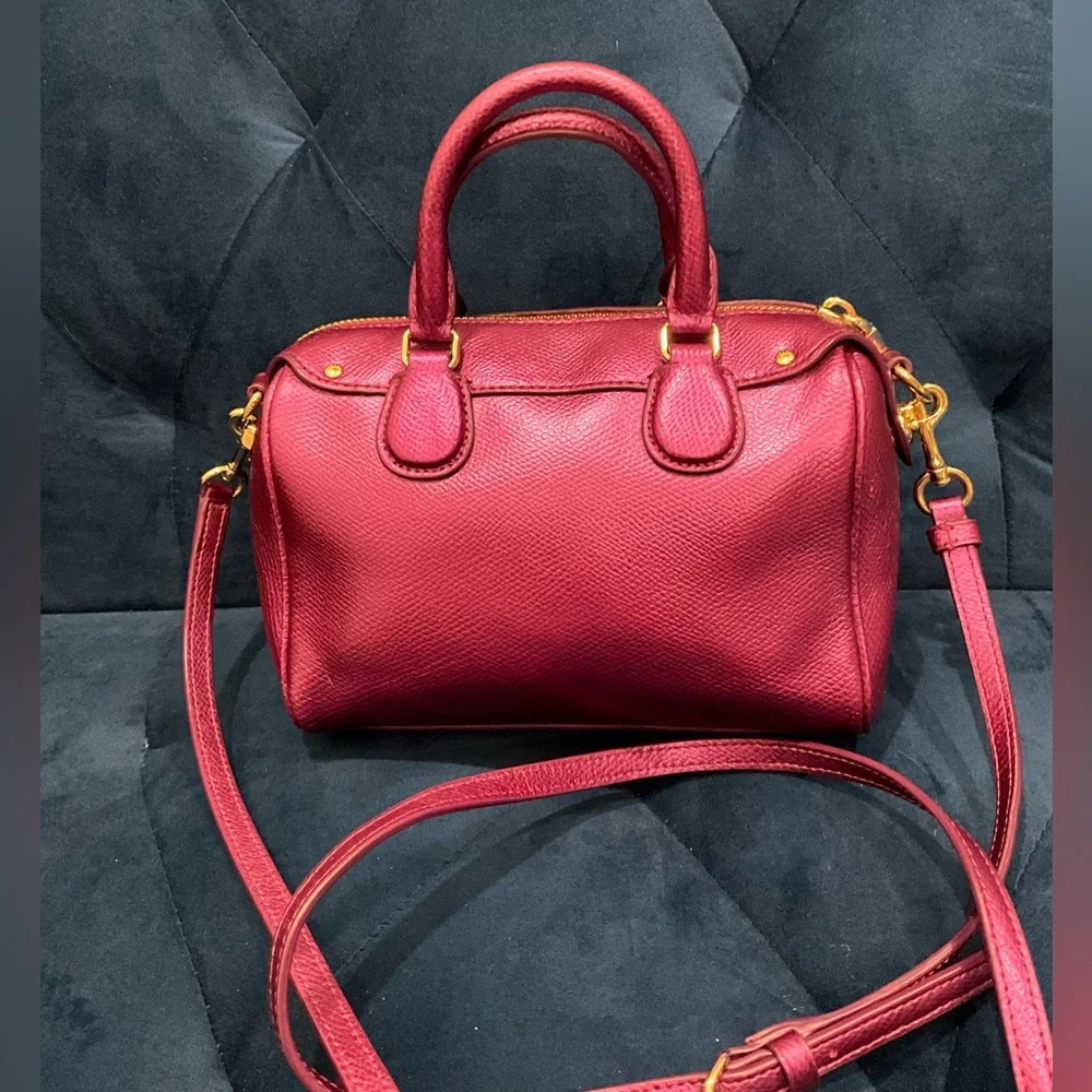 Coach baby Bennett Satchel Crossgrain Leather New without tag metallic pink - Picture 2 of 9